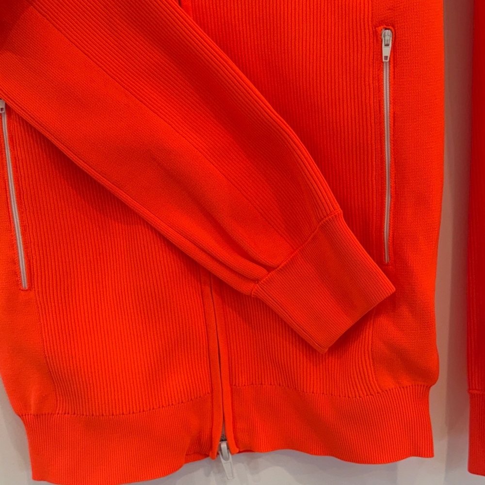 Tibi Neon Orange Ribbed Zip Jacket - Picture 10 of 14